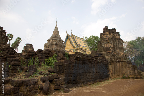 Wat Nokor Kampong Cham Cambodia on a sunny winter day photo