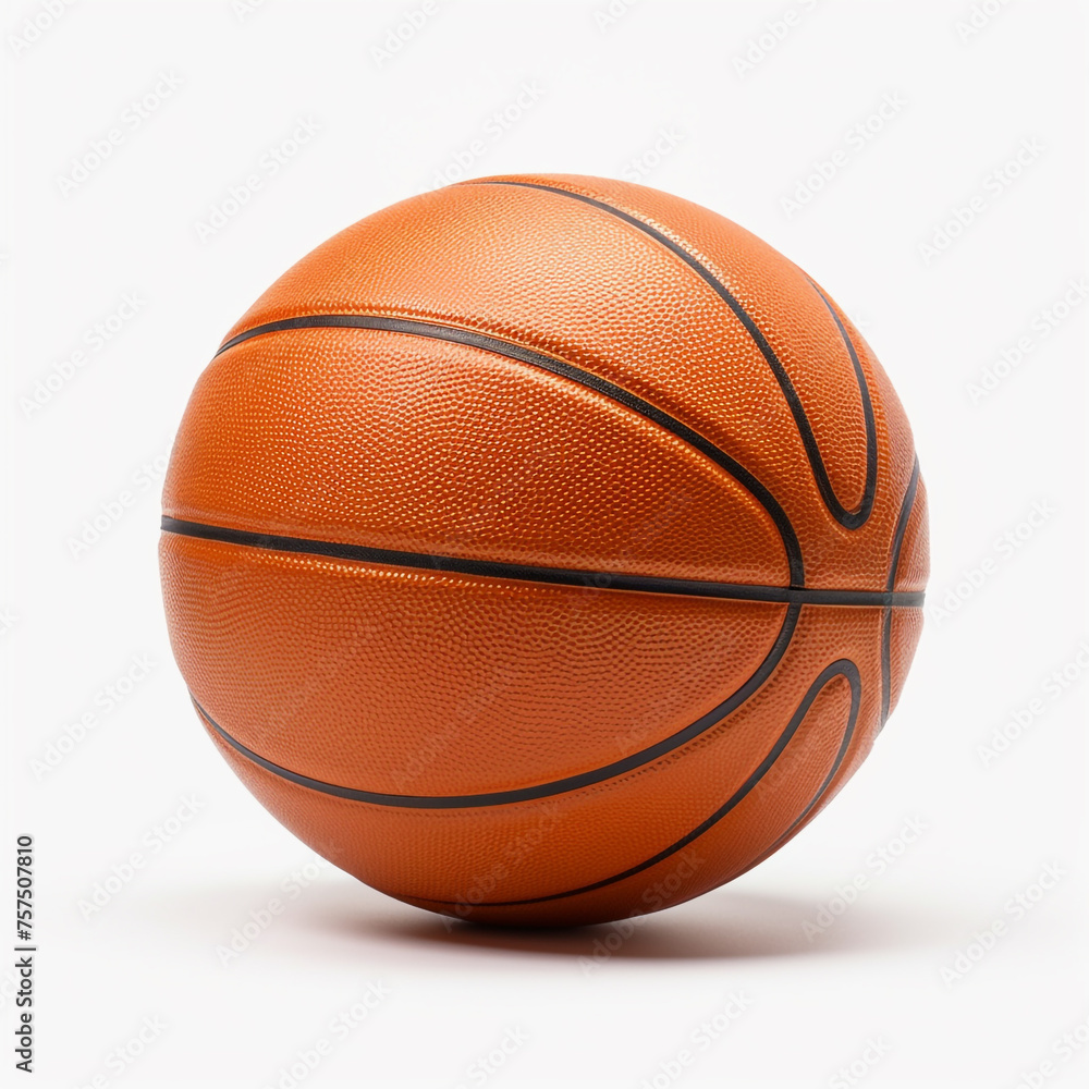 a basketball on isolated white background, fully detailed сreated with Generative Ai a basketball on isolated white background, fully detailed сreated with Generative Ai