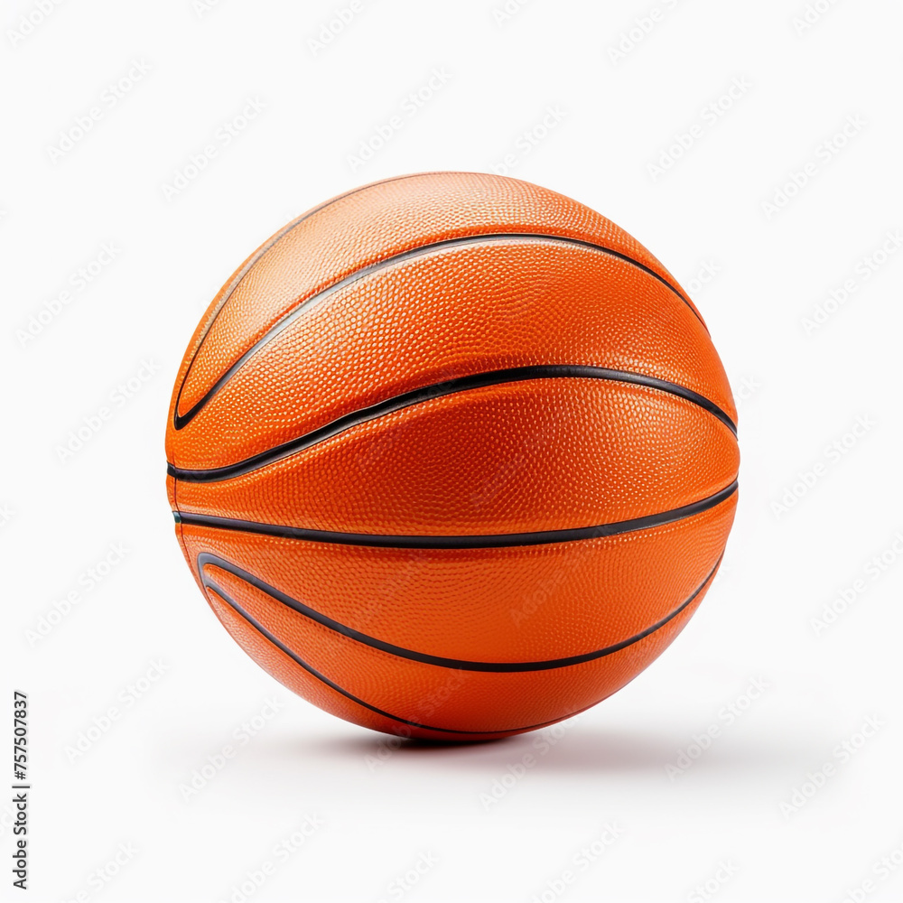 Obraz premium a basketball on isolated white background, fully detailed сreated with Generative Ai