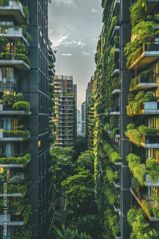 Obraz premium Construction of green buildings is crucial for sustainable urban growth.