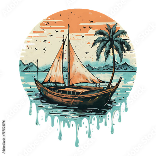 Summertime vector Colorful and fashionable t-shirt design for men and women