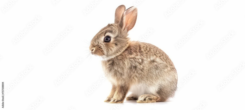 Red bunny rabbit portrait looking front wise to viewer on white background Red bunny rabbit portrait looking front wise to viewer on white background