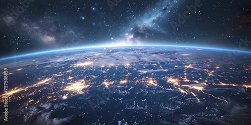International space station orbits Earth, showcasing global scientific teamwork.