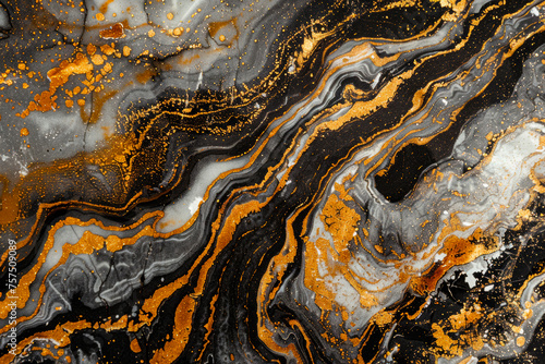 Luxury texture of black and gold paint. Streaks like marble © Evgeniya Fedorova