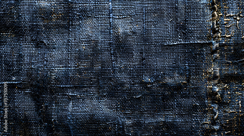 Macro shot of classic textured blue denim fabric, highlighting the durable and versatile nature of the material photo