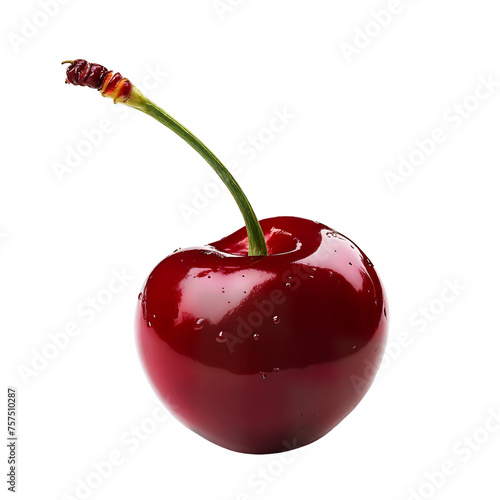 Luscious Red Maraschino Cherry - Gourmet Food Photography for Culinary Blogs and Cookbooks - Isolated on a Transparent Background