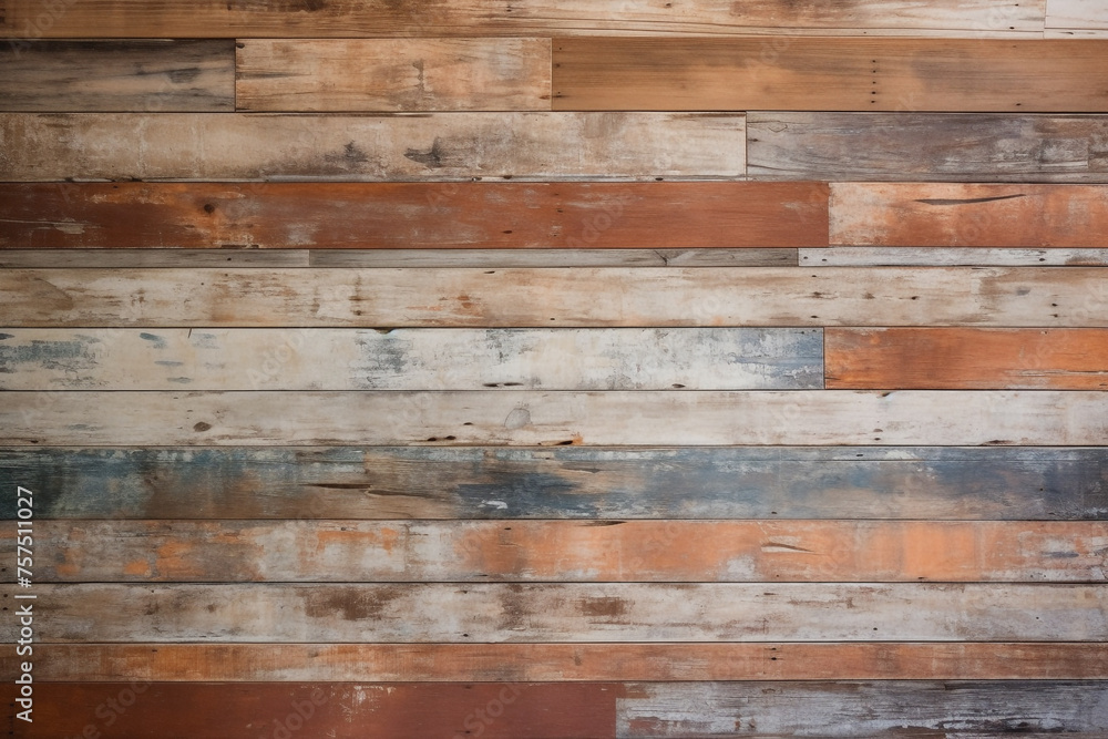 Naklejka premium old wooden wooden wall texture and background, in the style of recycled material murals сreated with Generative Ai