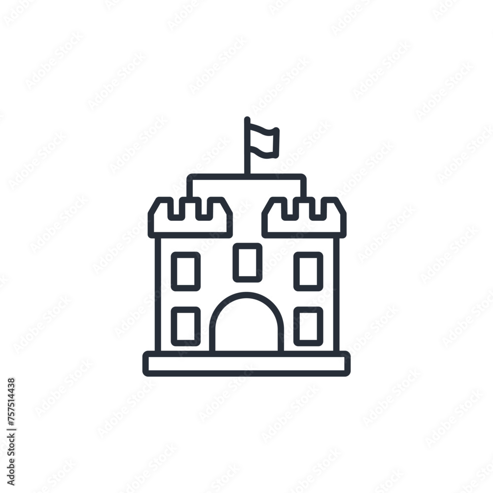 Castle icon. vector.Editable stroke.linear style sign for use web design,logo.Symbol illustration. Castle icon. vector.Editable stroke.linear style sign for use web design,logo.Symbol illustration.