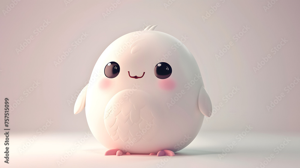 An adorable fluffy white chick with large, expressive eyes, invoking a sense of innocence and purity An adorable fluffy white chick with large, expressive eyes, invoking a sense of innocence and purity