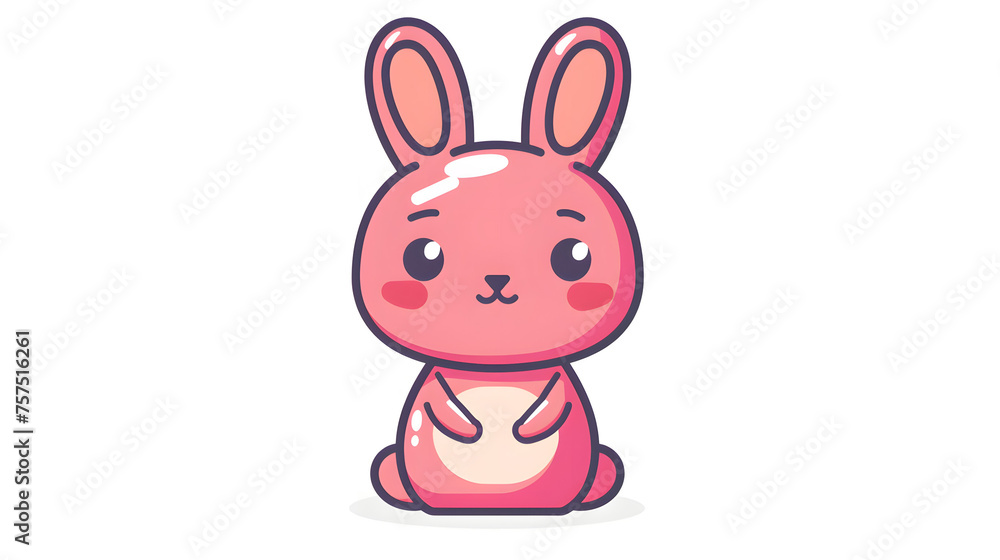 Adorable pink bunny character in a clean, digital art style perfect for children's designs and playful concepts Adorable pink bunny character in a clean, digital art style perfect for children's designs and playful concepts