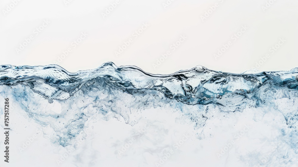 a horizontal light blue stream of water, meticulously designed to appear realistic against a white background, evoking a sense of tranquility and elegance. SEAMLESS PATTERN a horizontal light blue stream of water, meticulously designed to appear realistic against a white background, evoking a sense of tranquility and elegance. SEAMLESS PATTERN
