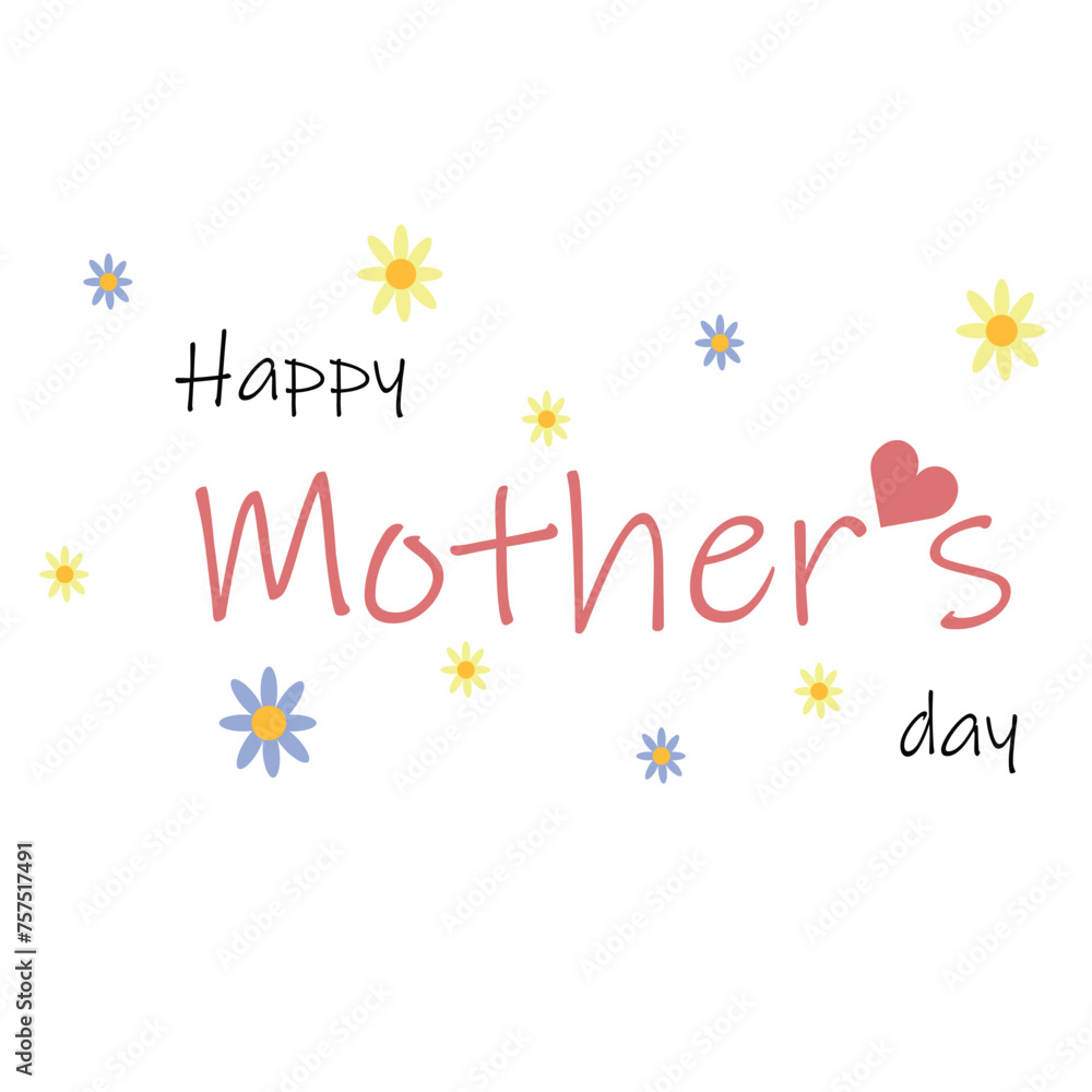 Happy Mother's Day greeting card with flowers vector