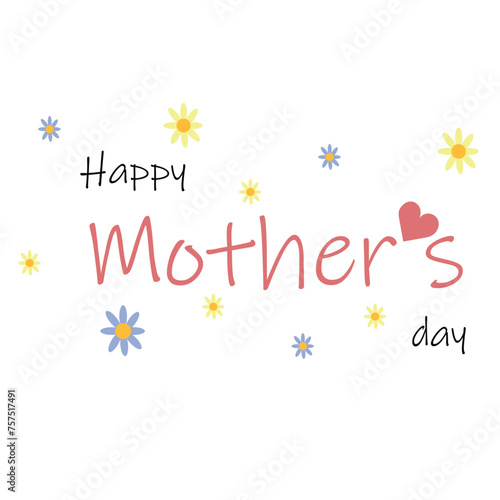 Happy Mother s Day greeting card with flowers vector