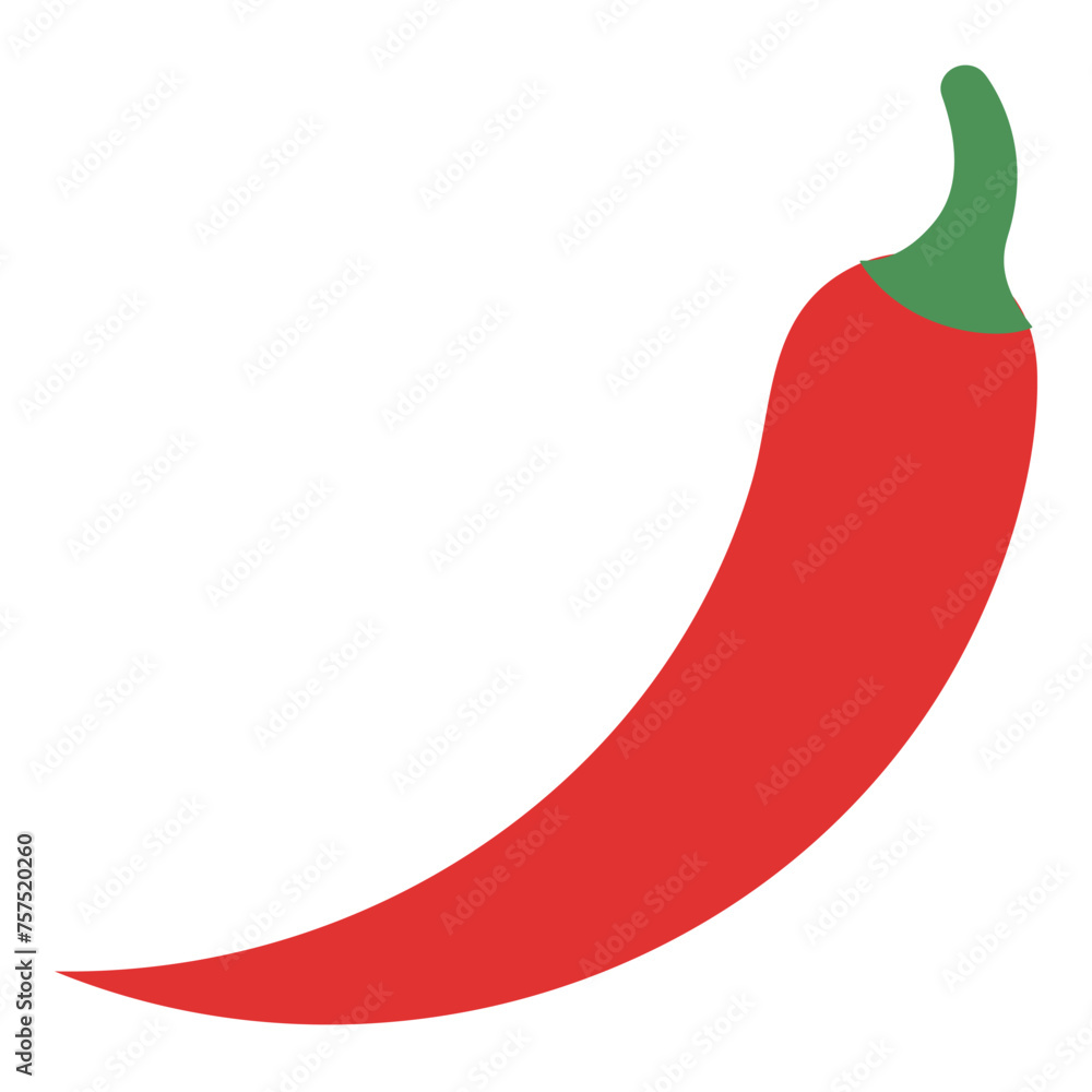 Red hot chili pepper flat icon. Vector illustration Red hot chili pepper flat icon. Vector illustration