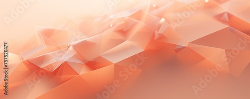 Overlapping pastel polygons in shades of coral and peach on a light backdrop, banner