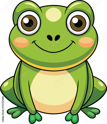 Cheerful Frog Cartoon Vector: Whimsical and Adorable