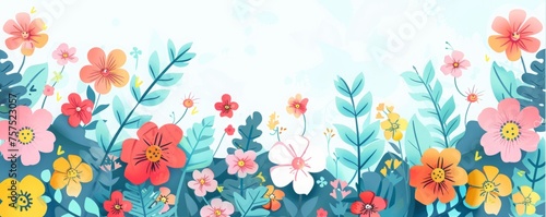 bright flowers background illustration. © Yahor Shylau 