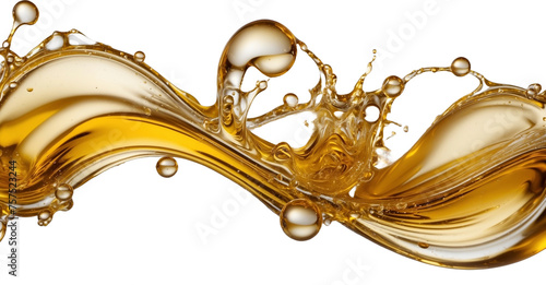 Cooking oil liquid swirl with petite bubbles—graceful and fluid on a clean white PNG canvas