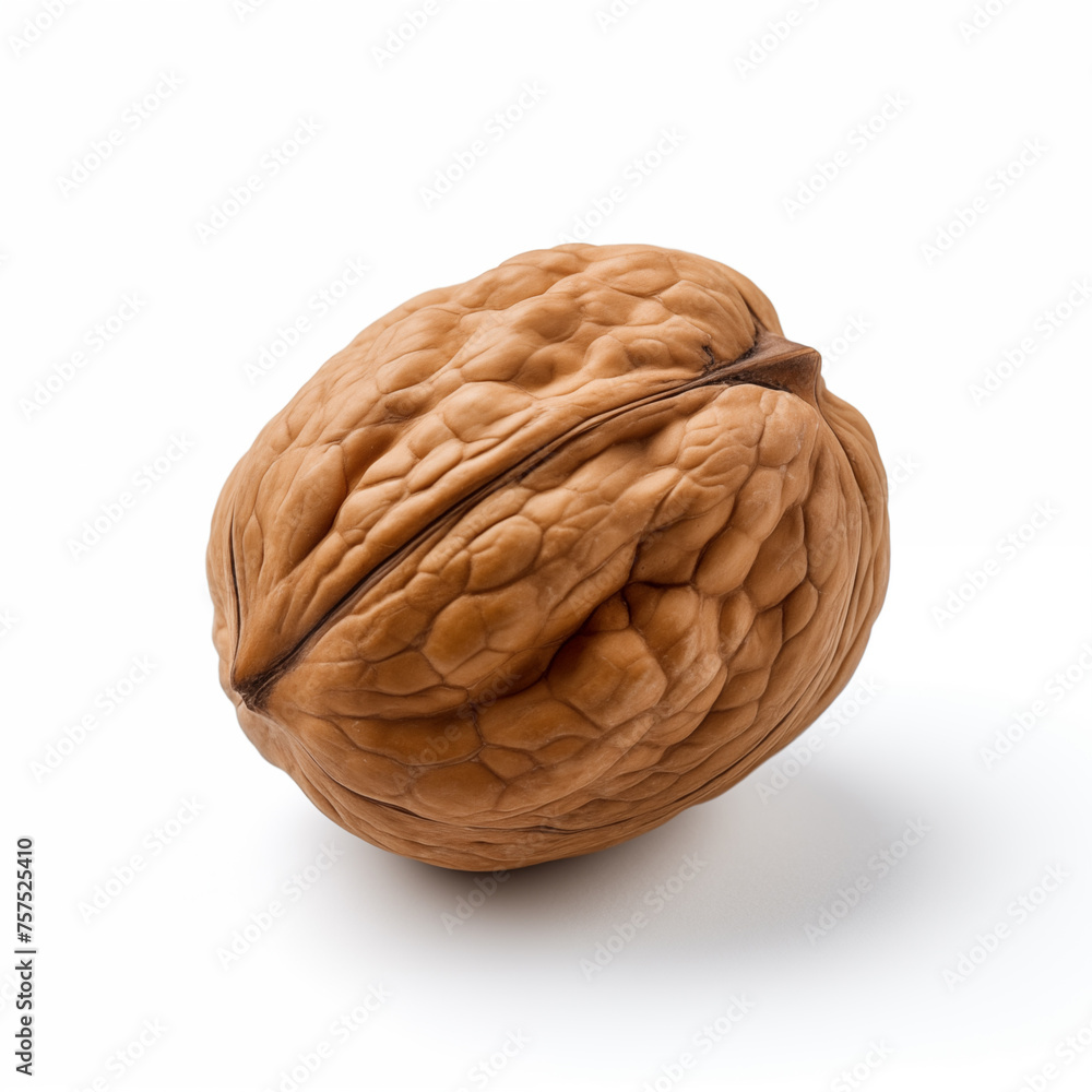 walnut macro on a white background