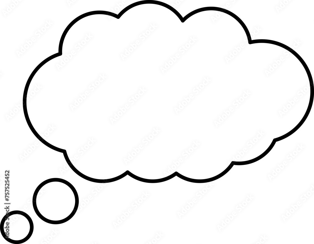 Trendy think bubble in flat style. Think bubble isolated on white background. Cloud line icon Vector art. Trendy think bubble in flat style. Think bubble isolated on white background. Cloud line icon Vector art.