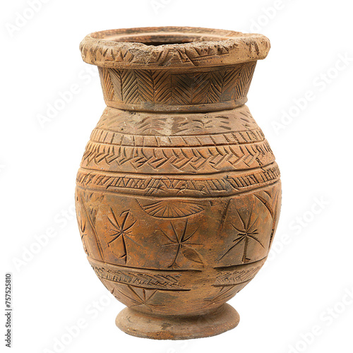 Iraqi Mesopotamian Pottery, transparent background, isolated image, generative AI