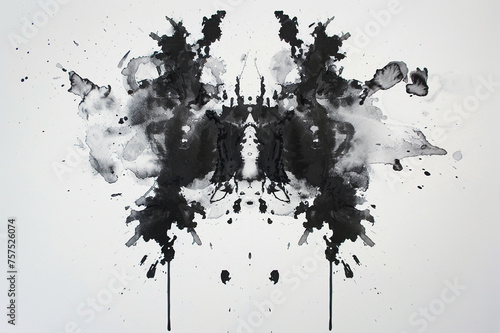 Rorschach inkblot test illustration, projective psychological test photo