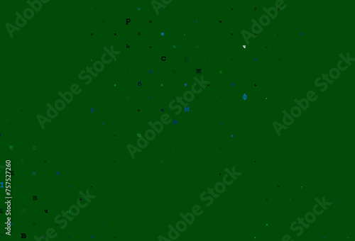 Dark silver, gray vector cover with english symbols.