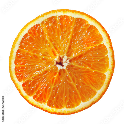 Vibrant Citrus Delight: Juicy Orange Slice for Healthy Recipes and Refreshing Beverages - Isolated on a Transparent Background