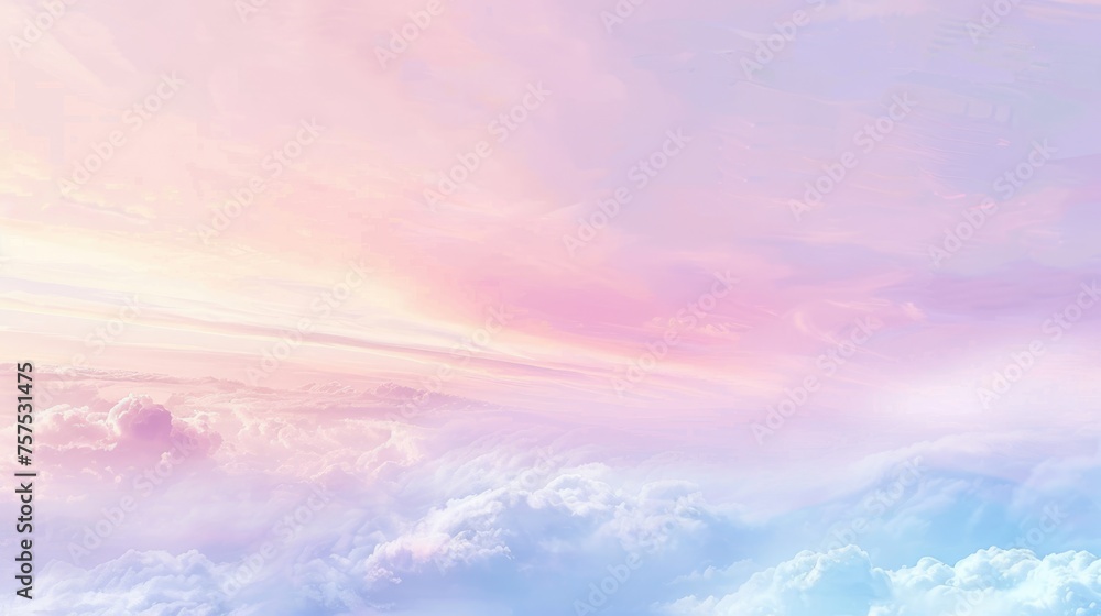 Soft Pastel Sky Background with Ample Blank Space for Text - Dreamy and Aesthetic Abstract Background Image with a Delightful Blurred Blur Effect