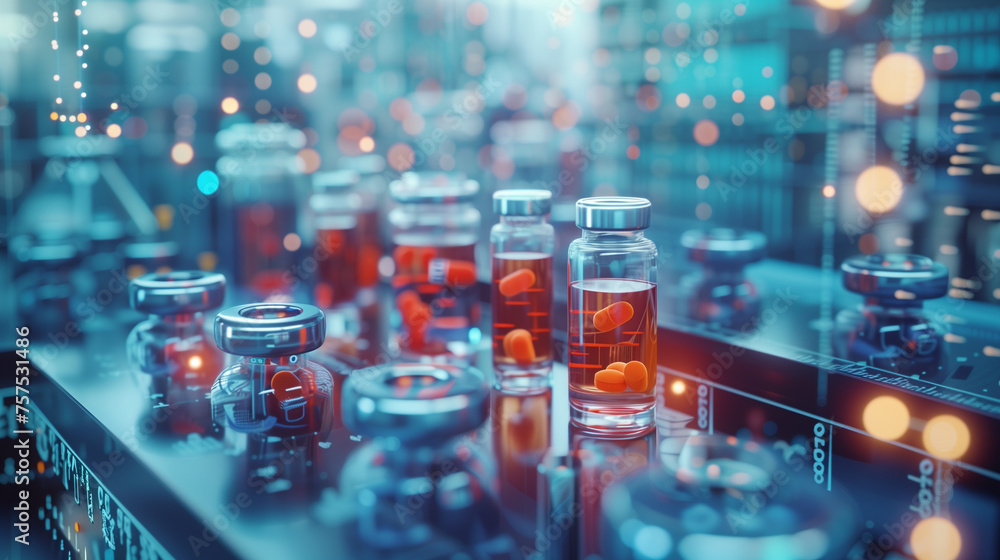 Fototapeta premium the process of Antibiotic development, from laboratory research