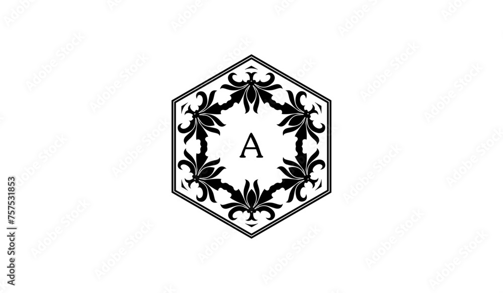 illustration of an ornament alphabetical logo