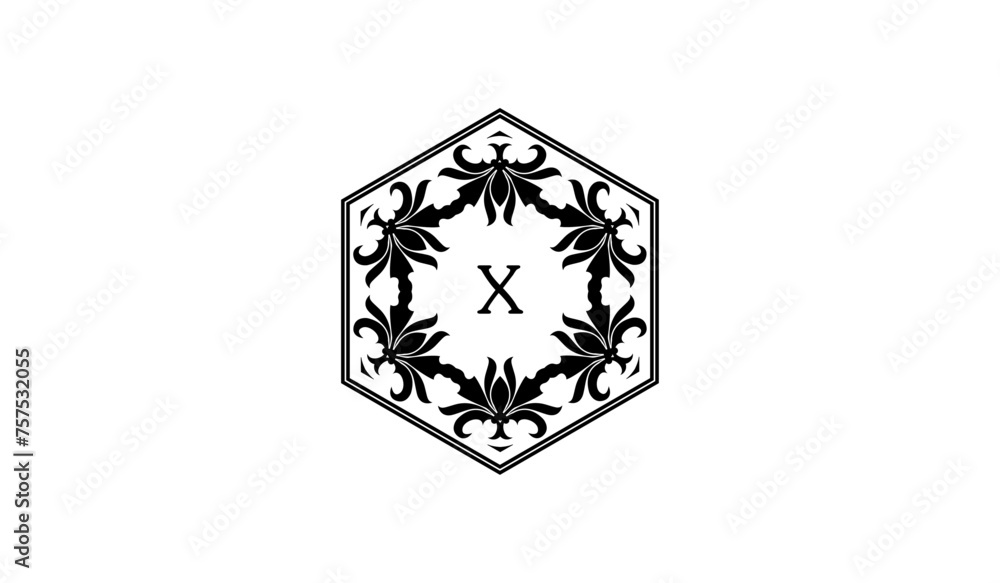 illustration of an ornament alphabetical logo illustration of an ornament alphabetical logo