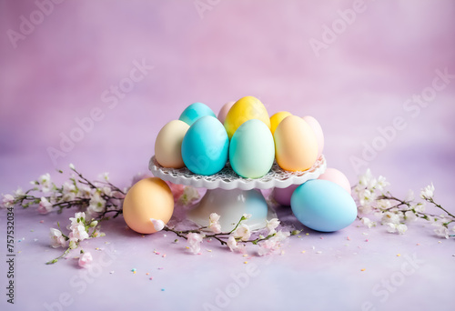 Easter pastel colorful eggs
