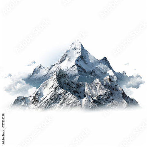 3d photo of mountains isolated on white background made with generative ai