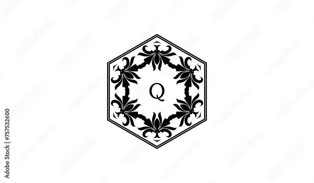 illustration of an ornament alphabetical logo illustration of an ornament alphabetical logo