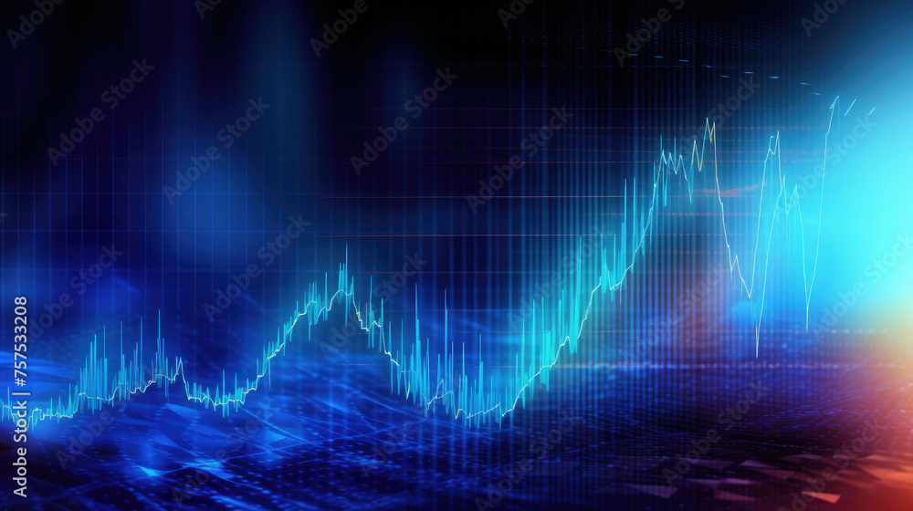 Forex Trading Chart in Blue Hue Forex Trading Chart in Blue Hue