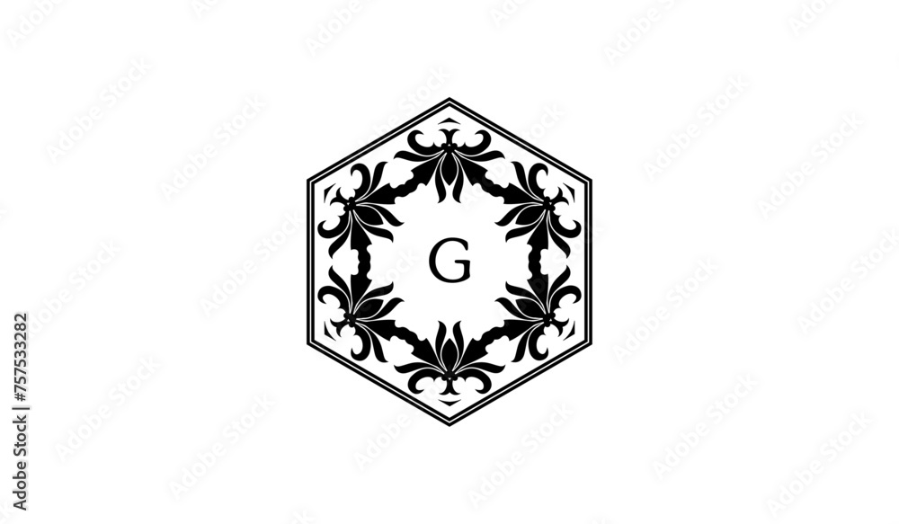 illustration of an ornament alphabetical logo illustration of an ornament alphabetical logo