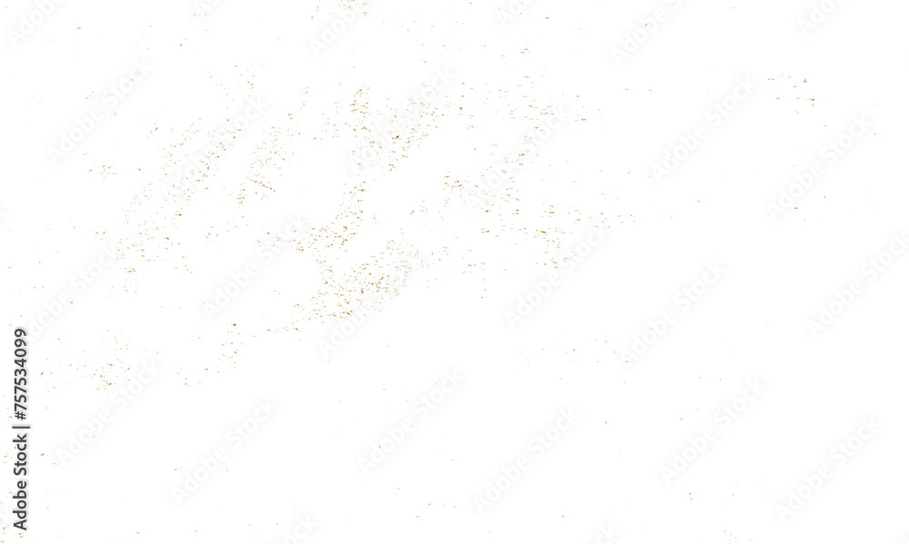 Golden glitter confetti falling down on transparent background. Vector illustration.