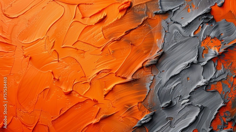 Dynamic blaze orange and frost grey textured background, symbolizing warmth and balance.