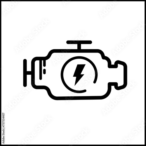electric motor, engine - vector icon