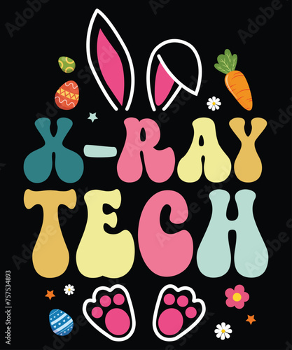 X-Ray Tech Groovy X-Ray Technologist XRay Tech T-Shirt, Shirt Print Template
