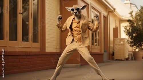Boho Roo Kangaroo in a Stylish Jumpsuit photo