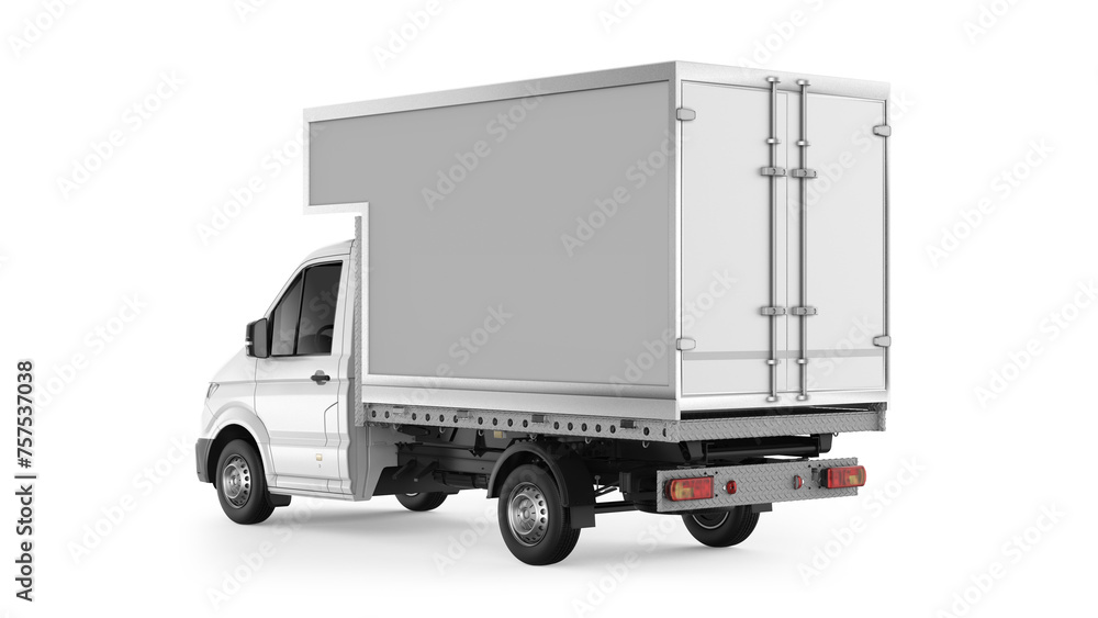 Cargo Vehicle Truck Mockup Back Perspective View Cargo Vehicle Truck Mockup Back Perspective View