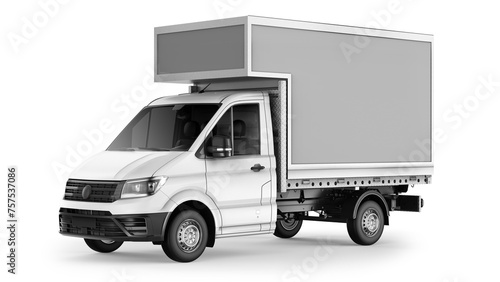 Cargo Vehicle Truck Mockup Perspective View