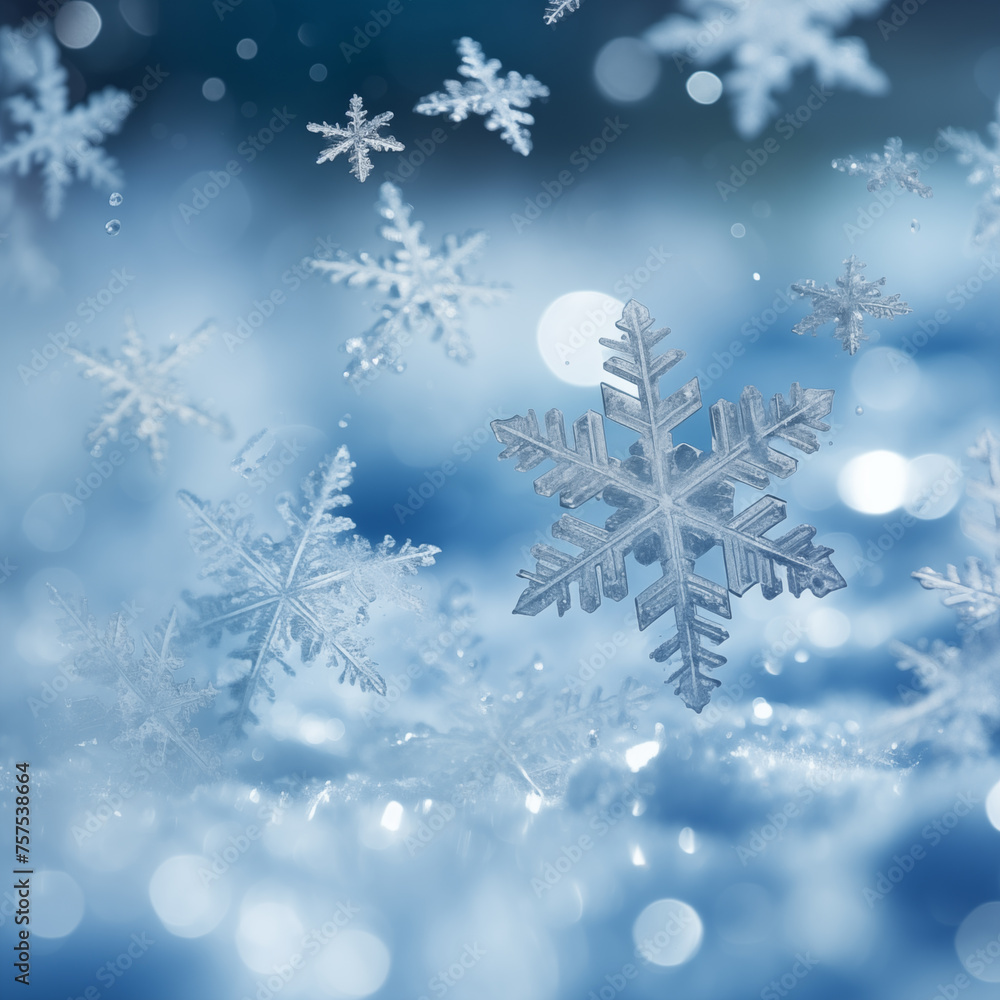 Close-up of a snowflake in a blizzard. cold, winter, close-up snowflake ice Close-up of a snowflake in a blizzard. cold, winter, close-up snowflake ice