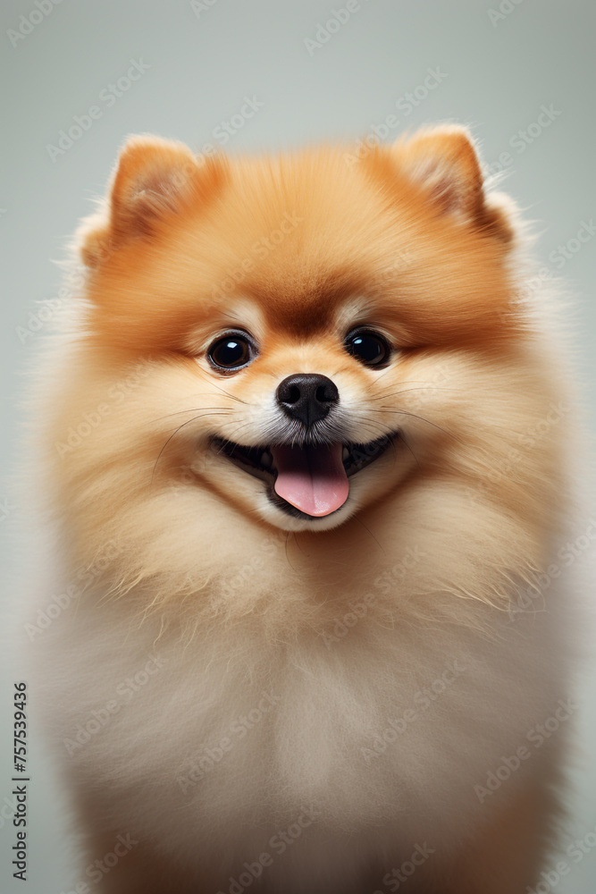 hyper realistic, cute pomeranian dog, with white background сreated with Generative Ai hyper realistic, cute pomeranian dog, with white background сreated with Generative Ai