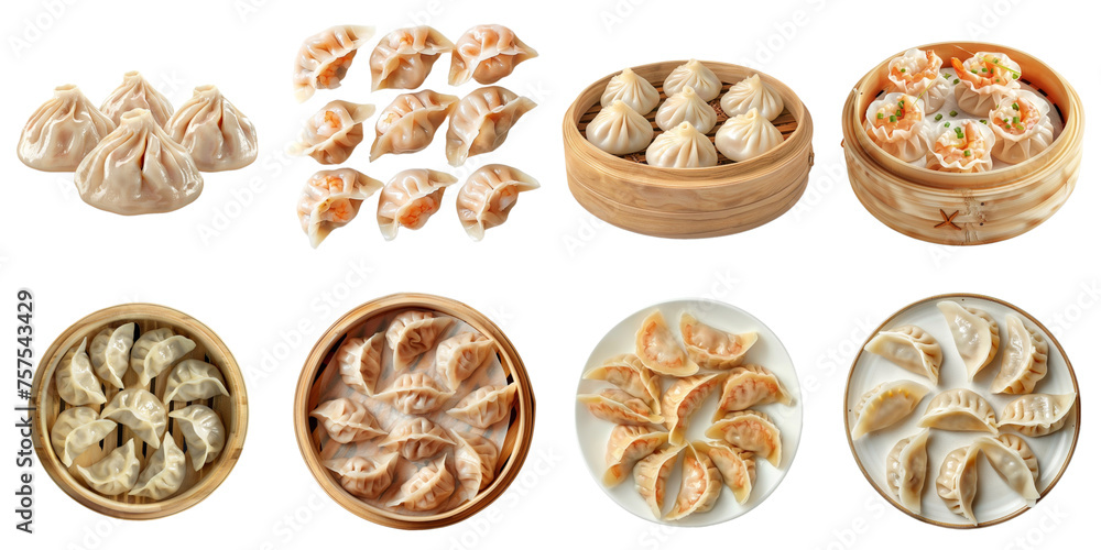 Set of dumpling dimsum transparent mockup in 3d without backoground png for decoration. Set of dumpling dimsum transparent mockup in 3d without backoground png for decoration.