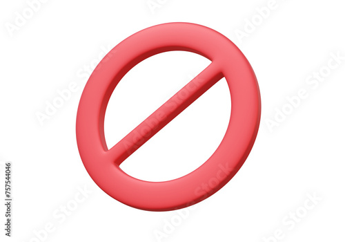 Free Download Red forbidden icon isolated on transparent background. ban, warning public zone, cartoon minimal style concept. 3d render illustration - GFXLoad
