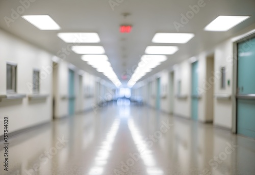 Blurred image of hospital hallway  generative AI