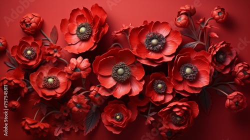 Bold Red Serenade Cluster of Red Anemones